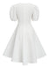 This 1950s Round Neck Puff Sleeve A-Line Dress wraps her in 1950s elegance, one twirl at a time