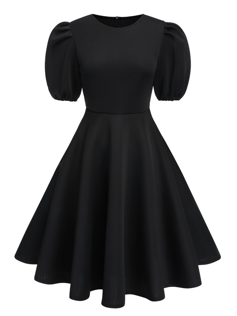 1950s Round Neck Puff Sleeve A-Line Dress | Retro Stage 1950s Round Neck Puff Sleeve A-Line Dress | Retro Stage