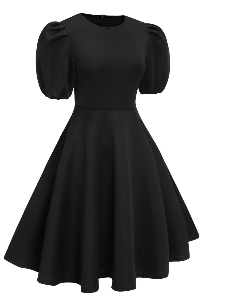 1950s Round Neck Puff Sleeve A-Line Dress | Retro Stage 1950s Round Neck Puff Sleeve A-Line Dress | Retro Stage