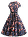 1950s Round Neck Stars Belted Dress: where 1950s romance meets her modern spirit