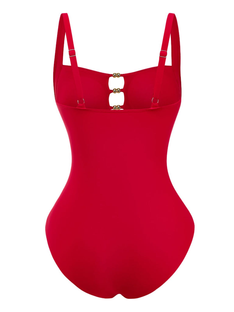 1950s Ruched Cutout Tummy Control One Piece Swimsuit Retro Stage 1950s-ruched-cutout-tummy-control-one-piece-swimsuit-retro-stage