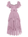 1950s Ruffle Tiered Off-Shoulder Maxi Dress - vintage dress, retro fashion, rockabilly
