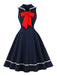 1950s-Sailor-Red-Bow-Sleeveless-Swing-Dress, vintage, retro, dress