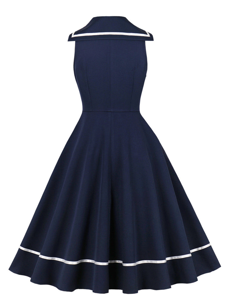 1950s-Sailor-Red-Bow-Sleeveless-Swing-Dress, vintage, retro, dress