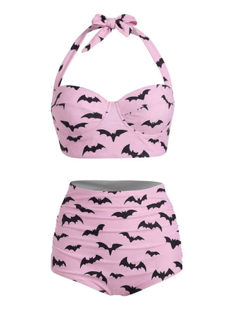 1950s Sally Lace-Up Halter Swimsuit - vintage swimwear, retro beach style for women