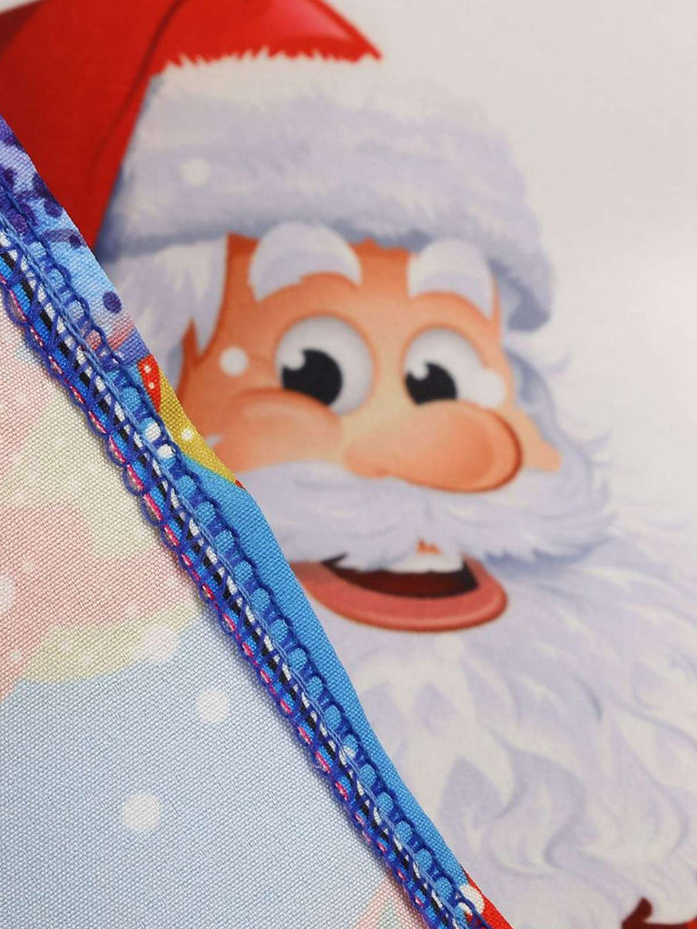 1950s Santa Claus Snowflake U-Neck Swing Dress — the kind of 1950s dress that makes strangers smile