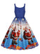 1950s Santa Claus Snowflake U-Neck Swing Dress: where 1950s romance meets her modern spirit
