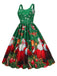 This 1950s Santa Claus Snowflake U-Neck Swing Dress wraps her in 1950s elegance, one twirl at a time
