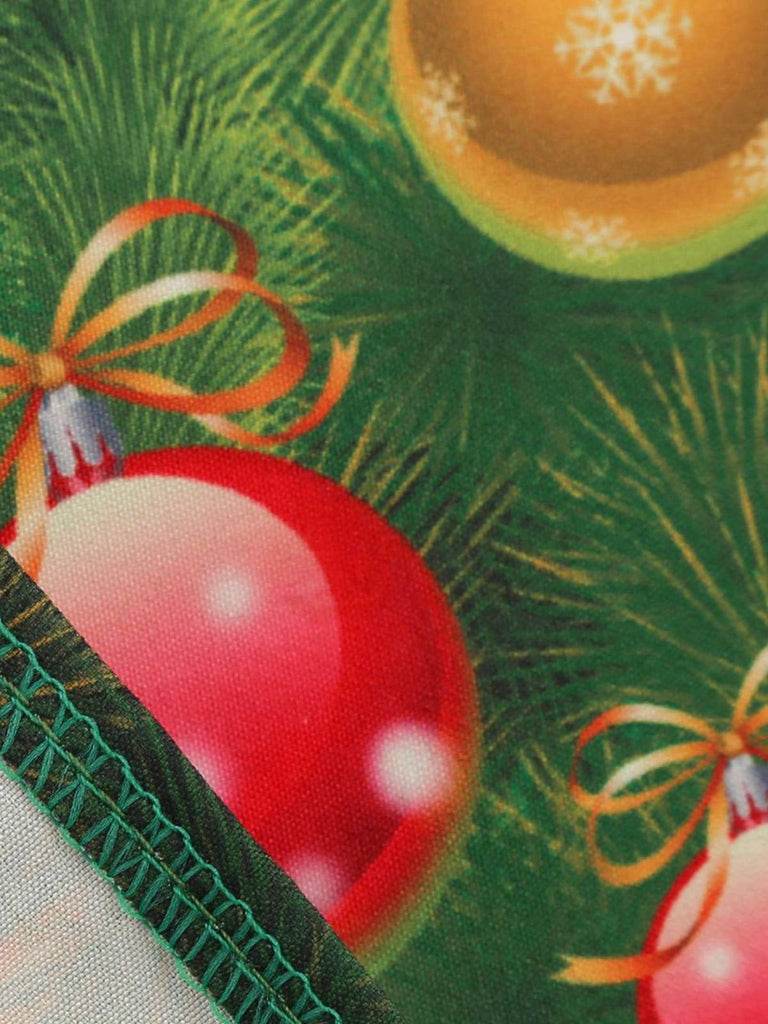 1950s Santa Claus Snowflake U-Neck Swing Dress — a 1950s silhouette that turns sidewalks into runways