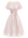 Champagne 1950s Satin Belt Tulle Cocktail Dress, vintage dress, retro fashion, rockabilly, pin-up fashion - perfect for women who love vintage and retro fashion