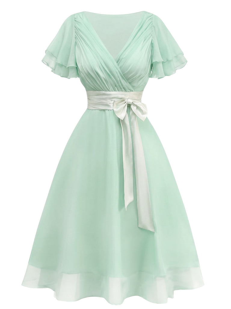 Champagne 1950s Satin Belt Tulle Cocktail Dress Champagne 1950s Satin Belt Tulle Cocktail Dress
