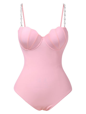 1950s Seashell Pearl Straps OnePiece | 1950s | vintage swimsuit, retro beachwear