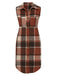 1950s Shirt Collar Flannelette Plaid Vest Coat - vintage fashion, retro style