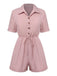 1950s Shirt Neck Lace-Up Solid Romper: a 1950s classic that whispers rather than shouts