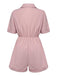1950s Shirt Neck Lace-Up Solid Romper — 1950s elegance she can wear anywhere