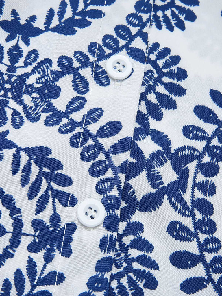 This 1950s Shirt Neck Print Belted Romper brings 1950s soul to her everyday