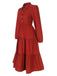 1950s Shirt Neck Tiered Solid Midi Dress: where 1950s romance meets her modern spirit
