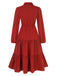 This 1950s Shirt Neck Tiered Solid Midi Dress wraps her in 1950s elegance, one twirl at a time