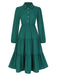 1950s Shirt Neck Tiered Solid Midi Dress — a 1950s silhouette that turns sidewalks into runways