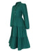 She slips into this 1950s Shirt Neck Tiered Solid Midi Dress and suddenly it's a 1950s daydream