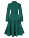 1950s Shirt Neck Tiered Solid Midi Dress: where 1950s romance meets her modern spirit