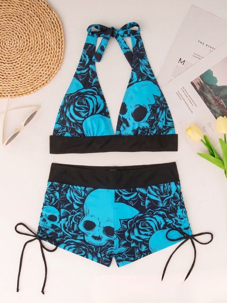 1950s Print Modest Tankini Set 2