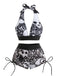 1950s Print Modest Tankini Set 4