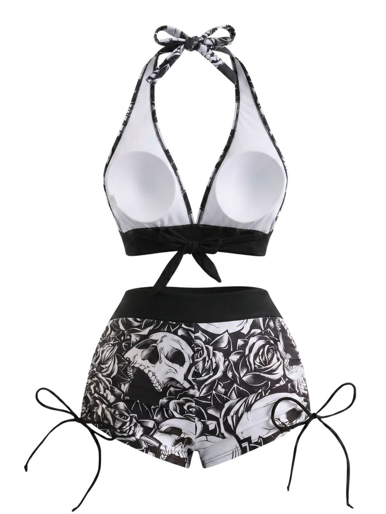 1950s Print Modest Tankini Set 6
