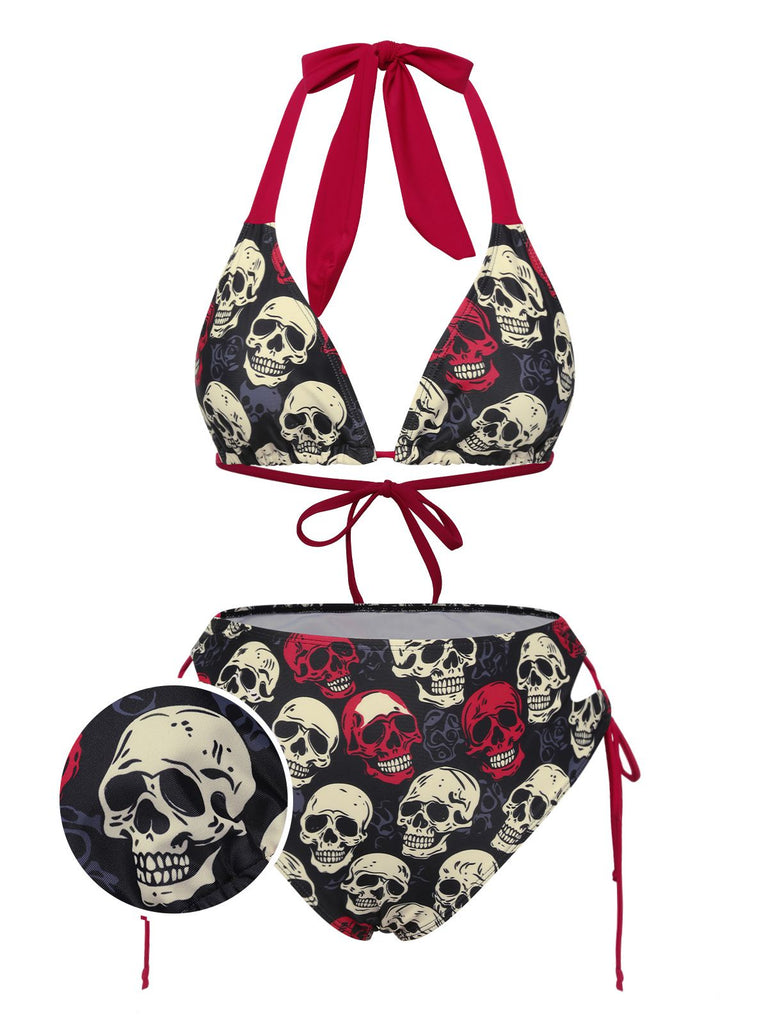 1950s Skull Halter Swimsuit | 1950s | vintage swimsuit, retro beachwear