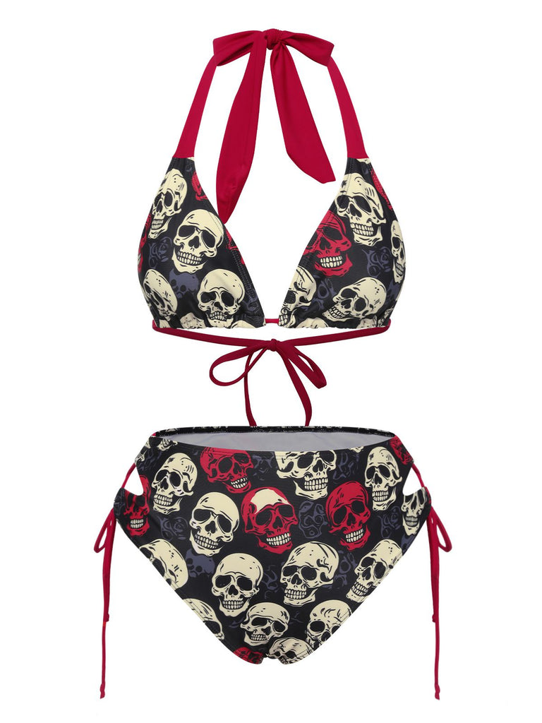 1950s Skull Halter Swimsuit | 1950s | vintage swimsuit, retro beachwear