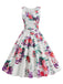 1950s Floral V Neck Vintage Dress 3