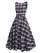 1950s Sleeveless Plaid Belted Swing Dress, vintage dress, retro fashion, rockabilly, pin-up fashion - perfect for women who love vintage and retro fashion