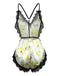 1950s Slip Floral Lace Backless Sleepwear - vintage nightgown, retro sleepwear