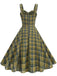 1950s Slip V-Neck Plaid Swing Dress - vintage dress, retro fashion, rockabilly