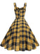1950s Slip V-Neck Plaid Swing Dress - vintage dress, retro fashion, rockabilly