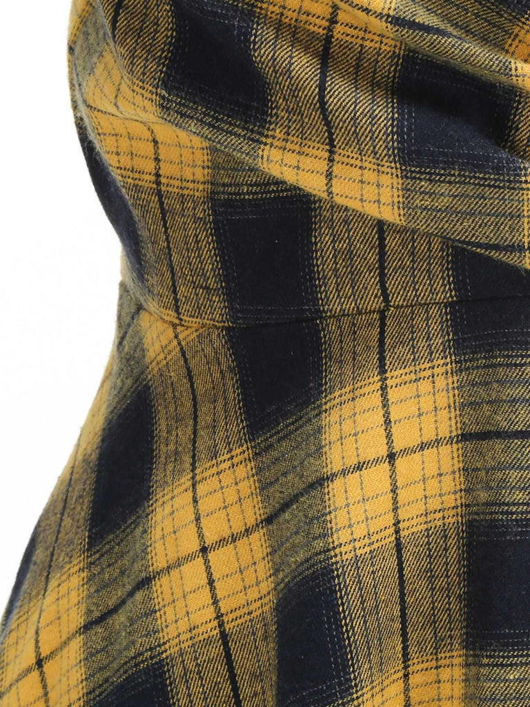 1950s Slip V-Neck Plaid Swing Dress - vintage dress, retro fashion, rockabilly