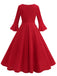 This 1950s Solid Bell Sleeves Swing Dress wraps her in 1950s elegance, one twirl at a time