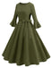 1950s Solid Bell Sleeves Swing Dress: where 1950s romance meets her modern spirit
