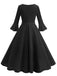 This 1950s Solid Bell Sleeves Swing Dress wraps her in 1950s elegance, one twirl at a time
