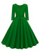 1950s Solid Belted Swing Dress: where 1950s romance meets her modern spirit