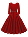 She slips into this 1950s Solid Belted Swing Dress and suddenly it's a 1950s daydream