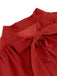 She slips into this 1950s Solid Bow Collar Buttoned Swing Dress and suddenly it's a 1950s daydream