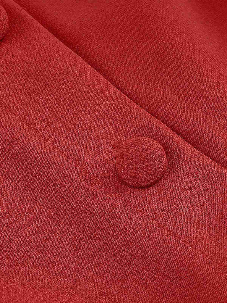 1950s Solid Bow Collar Buttoned Swing Dress: where 1950s romance meets her modern spirit