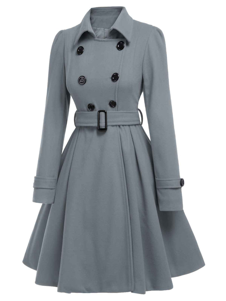 1950s Solid Color Lapel Slim Coat — 1950s sophistication that wraps her in quiet power