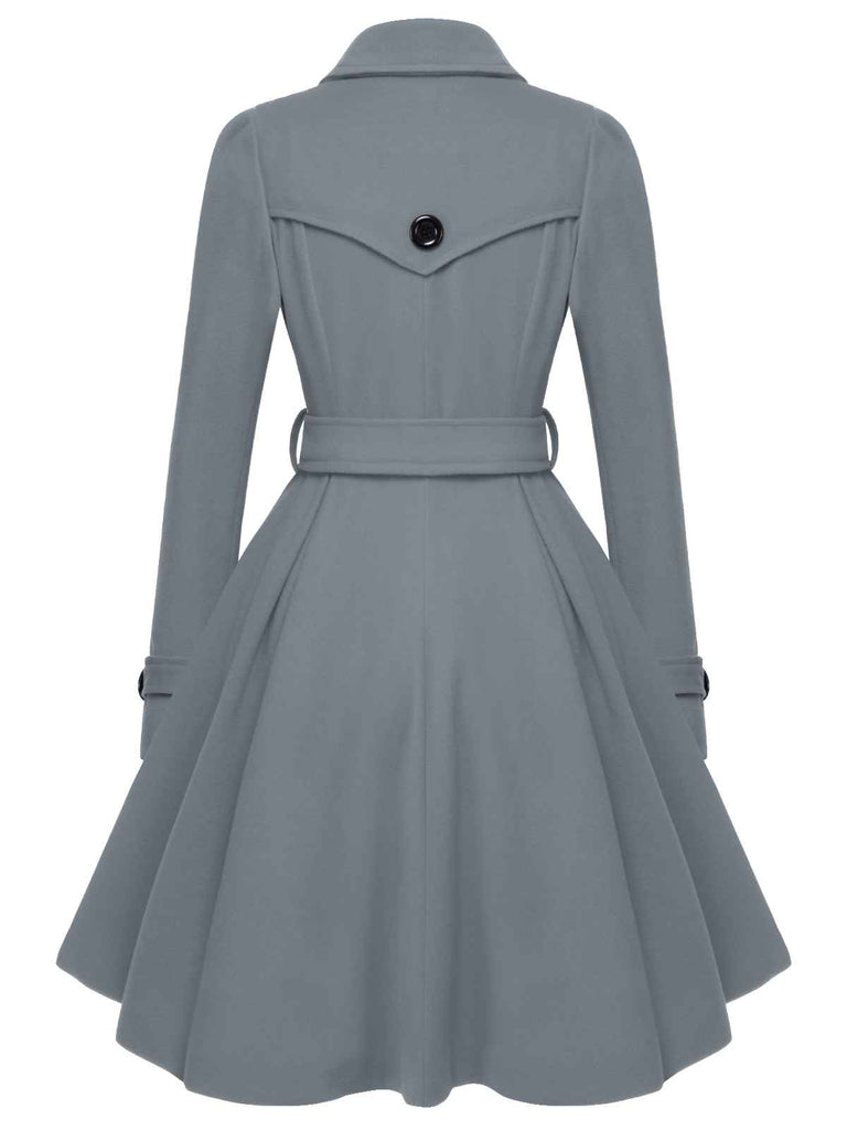 She throws on this 1950s Solid Color Lapel Slim Coat and the city feels like 1950s Paris