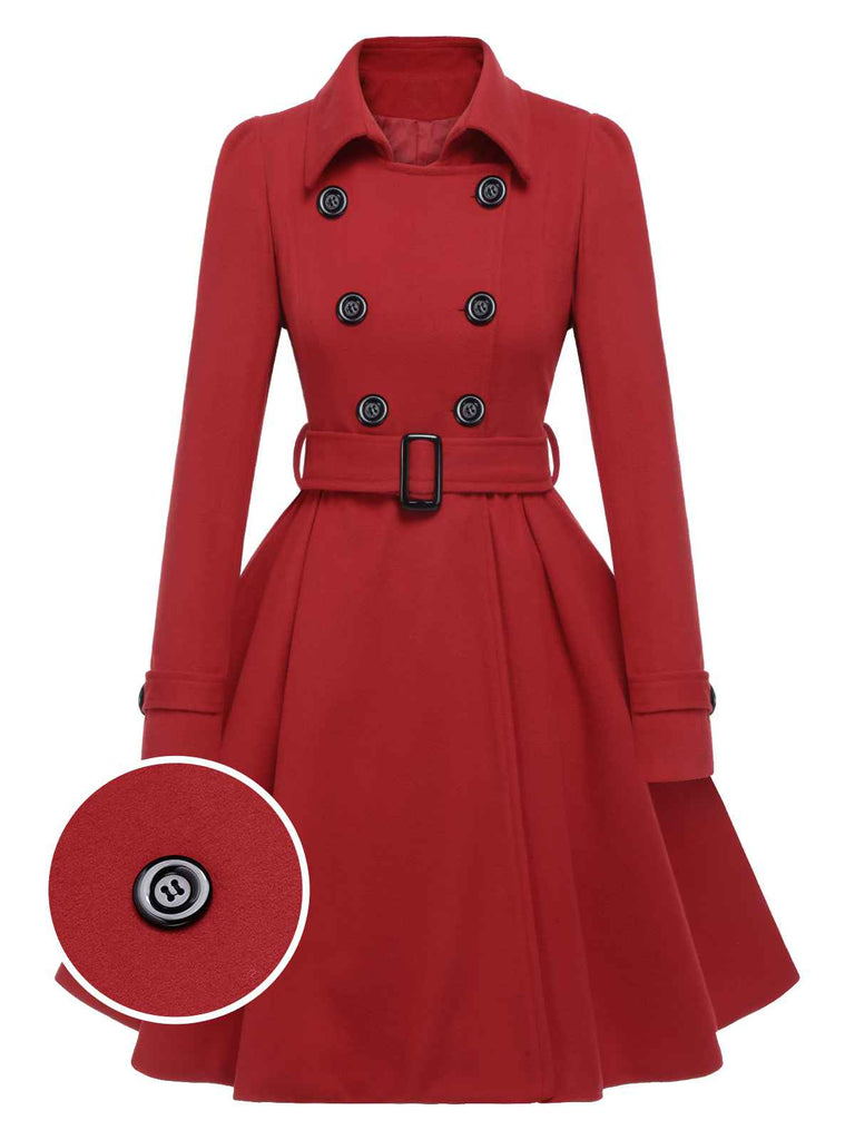 1950s Solid Color Lapel Slim Coat — 1950s sophistication that wraps her in quiet power
