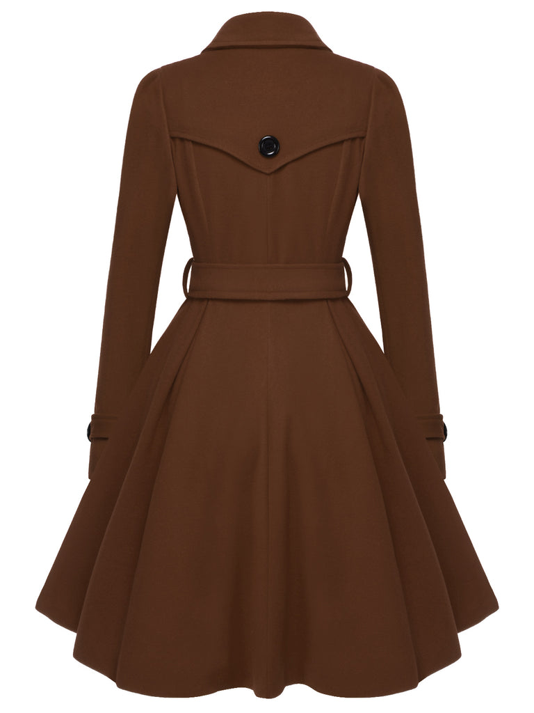 1950s Solid Color Lapel Slim Coat — 1950s sophistication that wraps her in quiet power