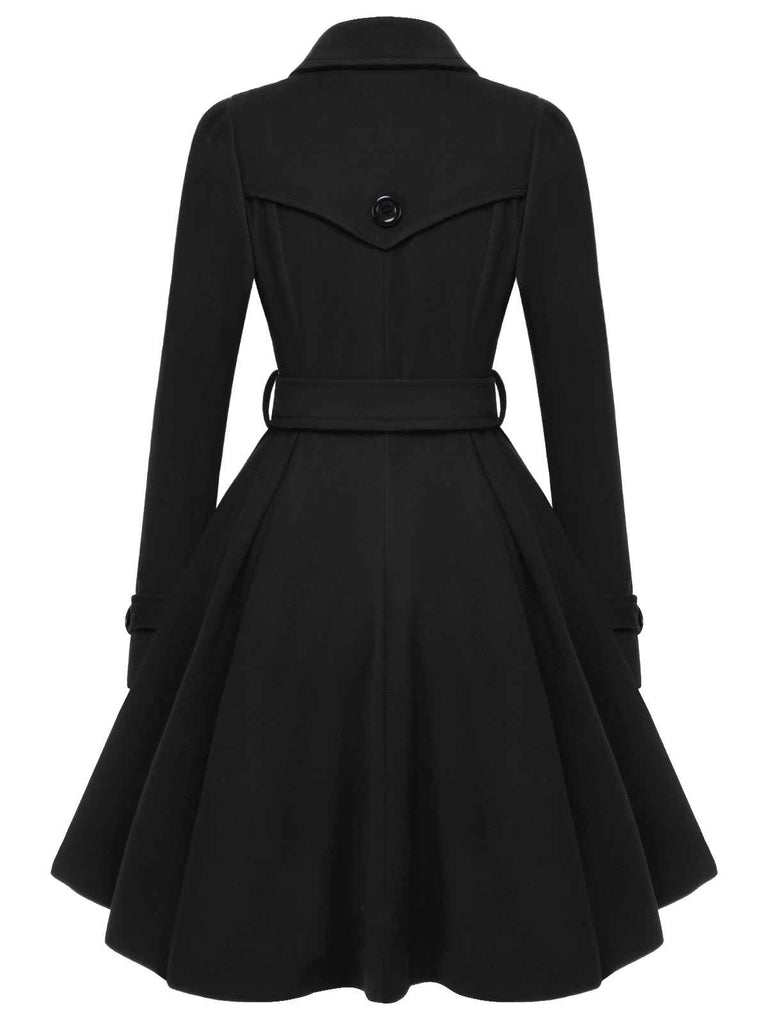 1950s Solid Color Lapel Slim Coat — 1950s style that speaks before she does