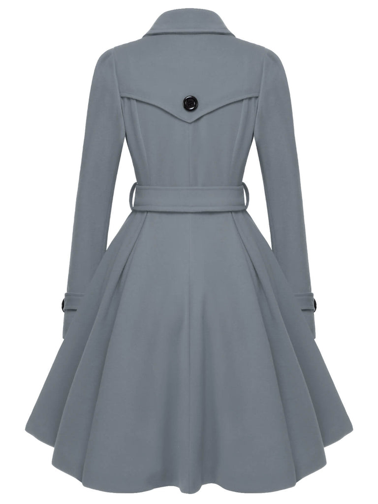 1950s Solid Color Lapel Slim Coat - vintage fashion, retro style