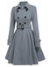 1950s Solid Color Lapel Slim Coat - vintage fashion, retro style